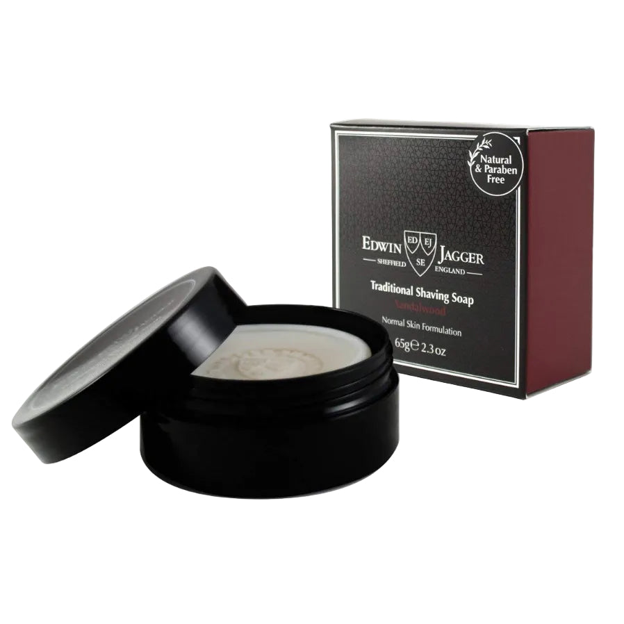 Edwin Jagger Sandalwood Traditional Shave Soap In Travel Container 2.3oz