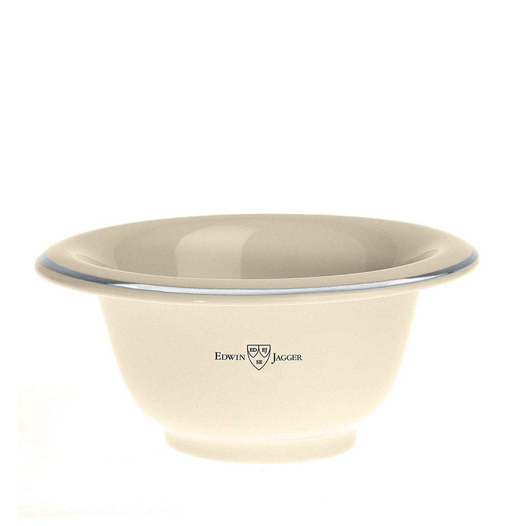 Edwin Jagger Porcelain Shaving Soap Bowl with Silver Rim