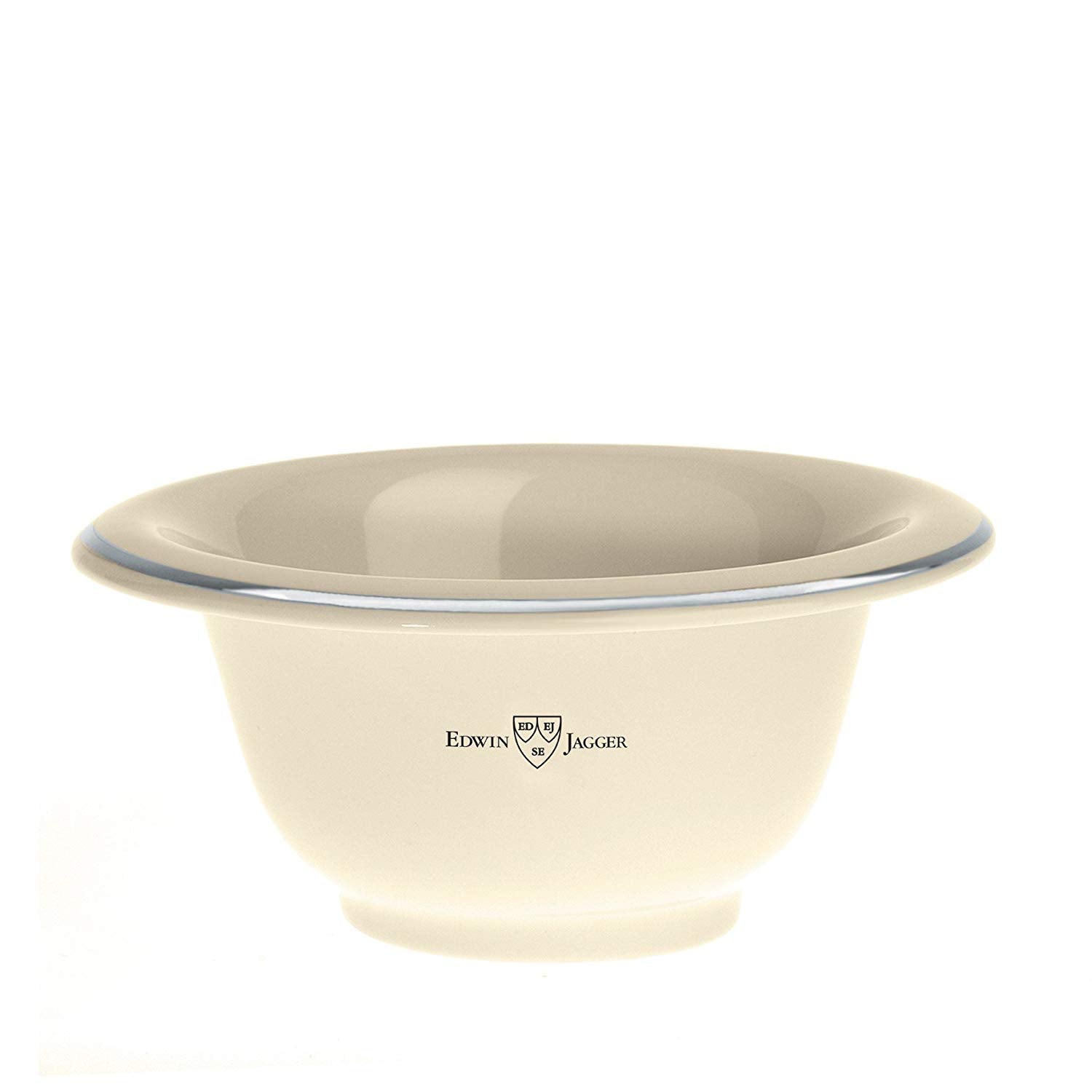 Edwin Jagger Ivory Porcelain Shaving Soap Bowl with Silver Rim