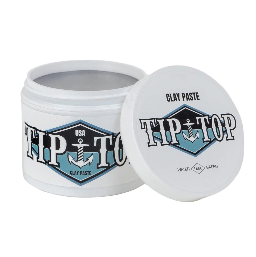 Tip Top Ocean Breeze Clay Paste - Volumizing Medium Hold, Natural Finish - Water Based Clay Pomade, Create Thicker Fuller Hair 4.25oz
