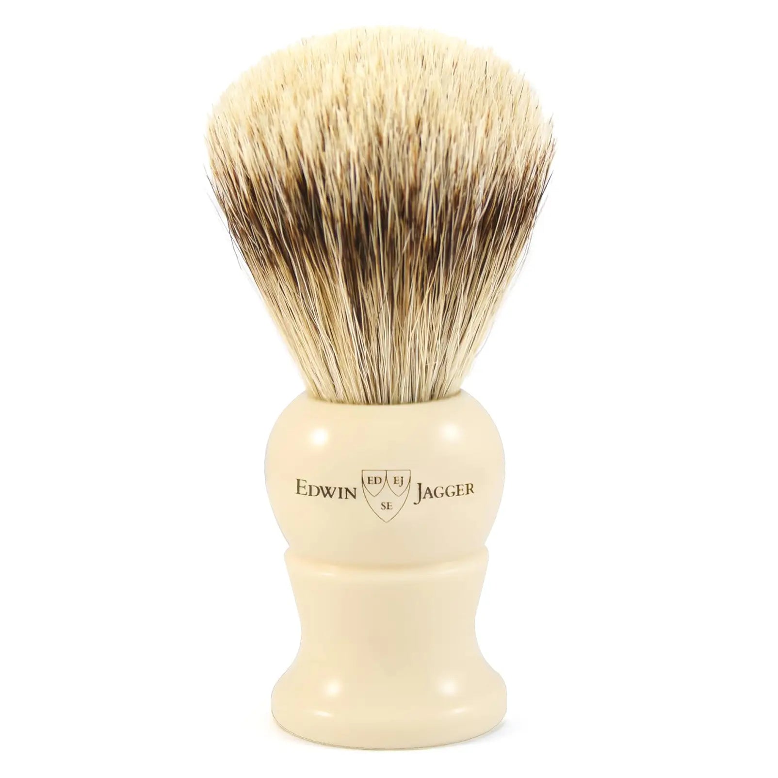 Edwin Jagger Traditional Handmade Shaving Brush Super Badger Imitation Ivory Medium