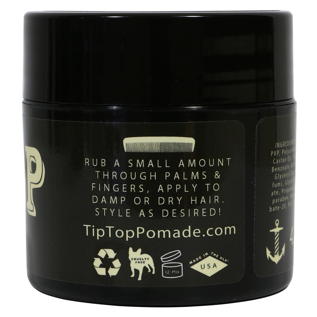 Tip Top Strong Hold Water Based Pomade 4.25oz