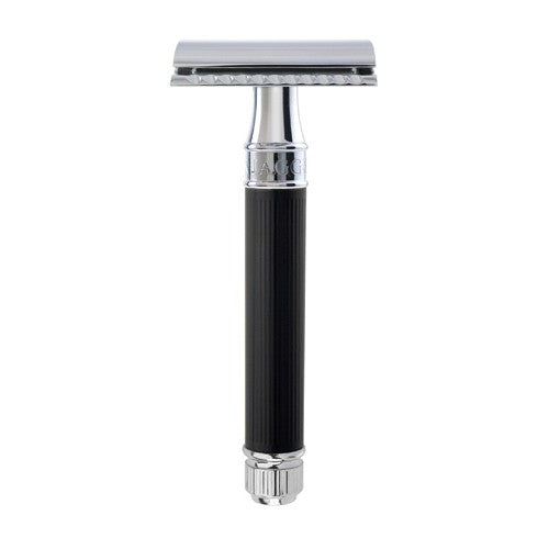 Edwin Jagger Rubber Coated Handle Double Edge Safety Razor