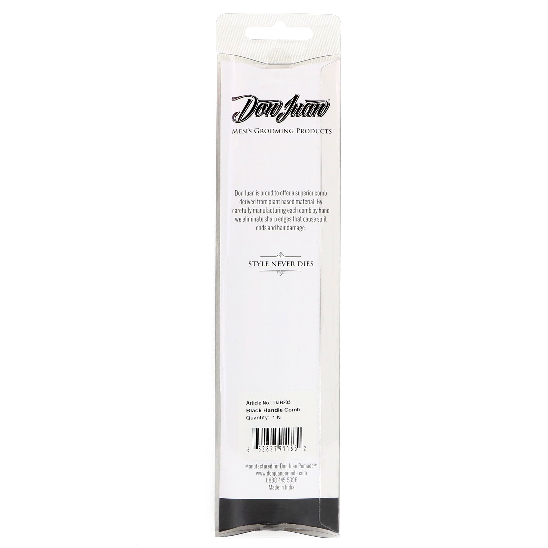 Don Juan Handmade 8.7" Styling Handle Comb