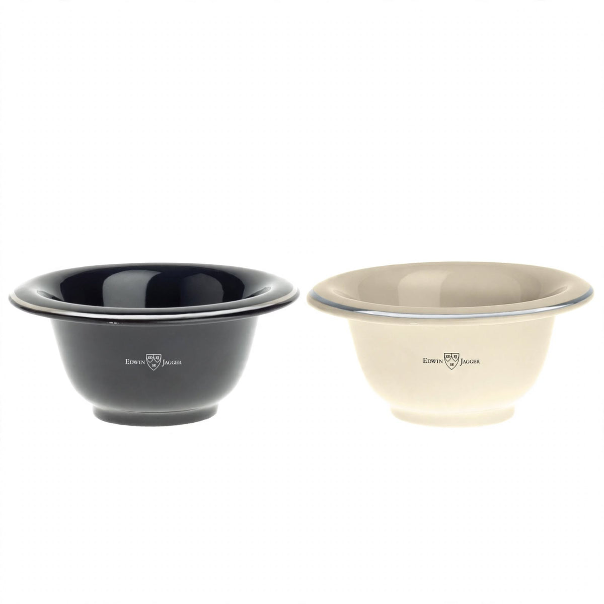 Edwin Jagger Porcelain Shaving Soap Bowl with Silver Rim