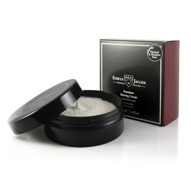 Edwin Jagger Sandalwood Premium Natural Shaving Shave Cream 100ml 3.4oz Tub