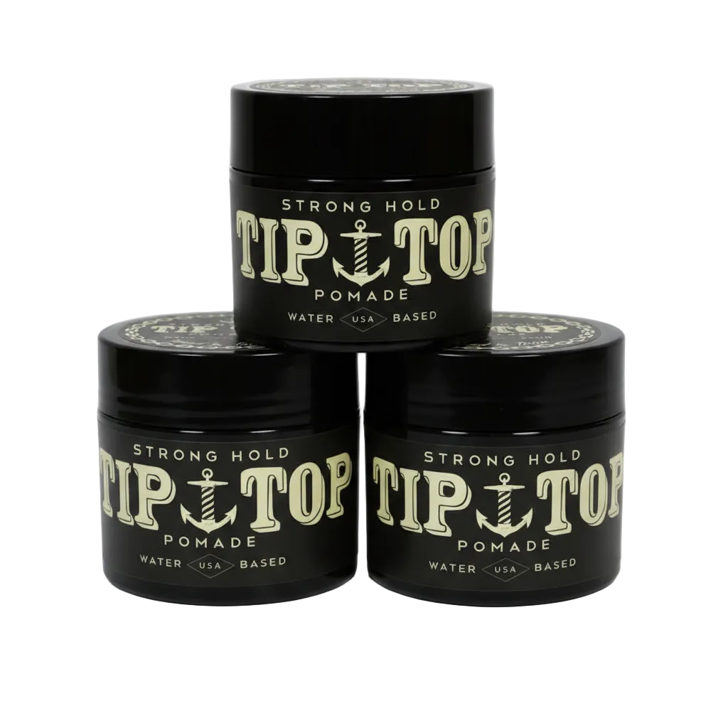 Tip Top Strong Hold Water Based Pomade 4.25oz Pack of 3