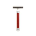 Edwin Jagger 3one6 Stainless Steel Grooved Red Double Edge Safety Razor