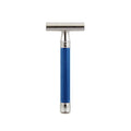 Edwin Jagger 3one6 Stainless Steel Grooved Blue Double Edge Safety Razor