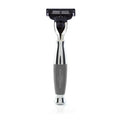 Edwin Jagger Gray Chrome Plated Razor Handle compatible With Mach3