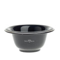 Edwin Jagger Black Porcelain Shaving Soap Bowl with Silver Rim