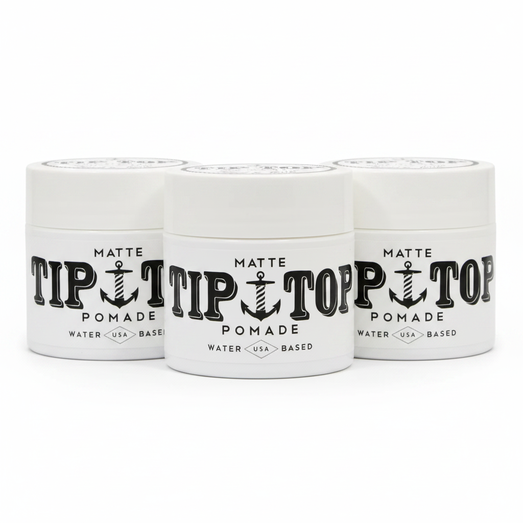 Tip Top Matte Water Based Medium Hold Pomade 4.25oz Pack of 3