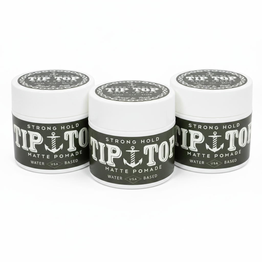 Tip Top Matte Water Based Strong Hold Pomade 4.25oz Pack Of 3