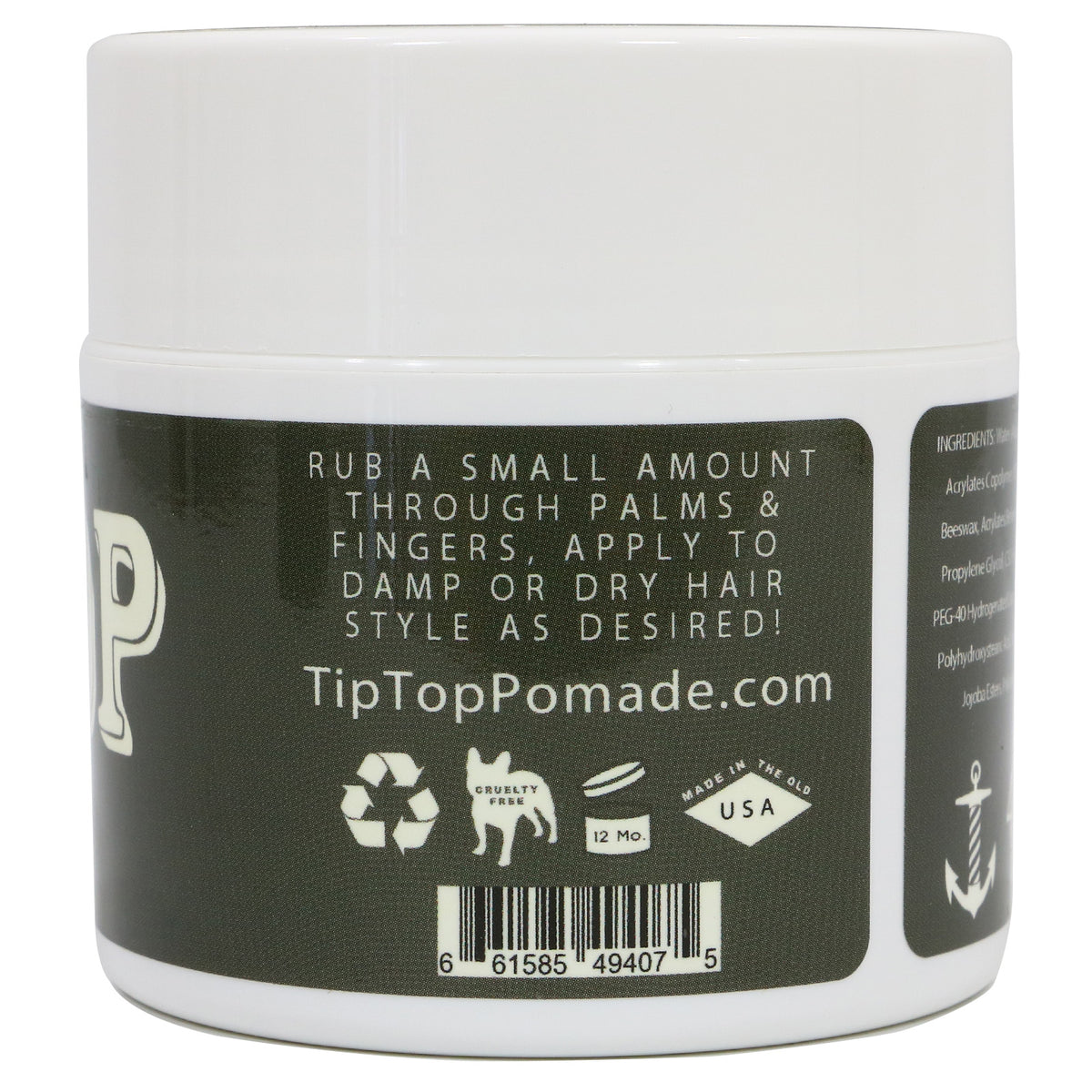 Tip Top Matte Water Based Strong Hold Pomade