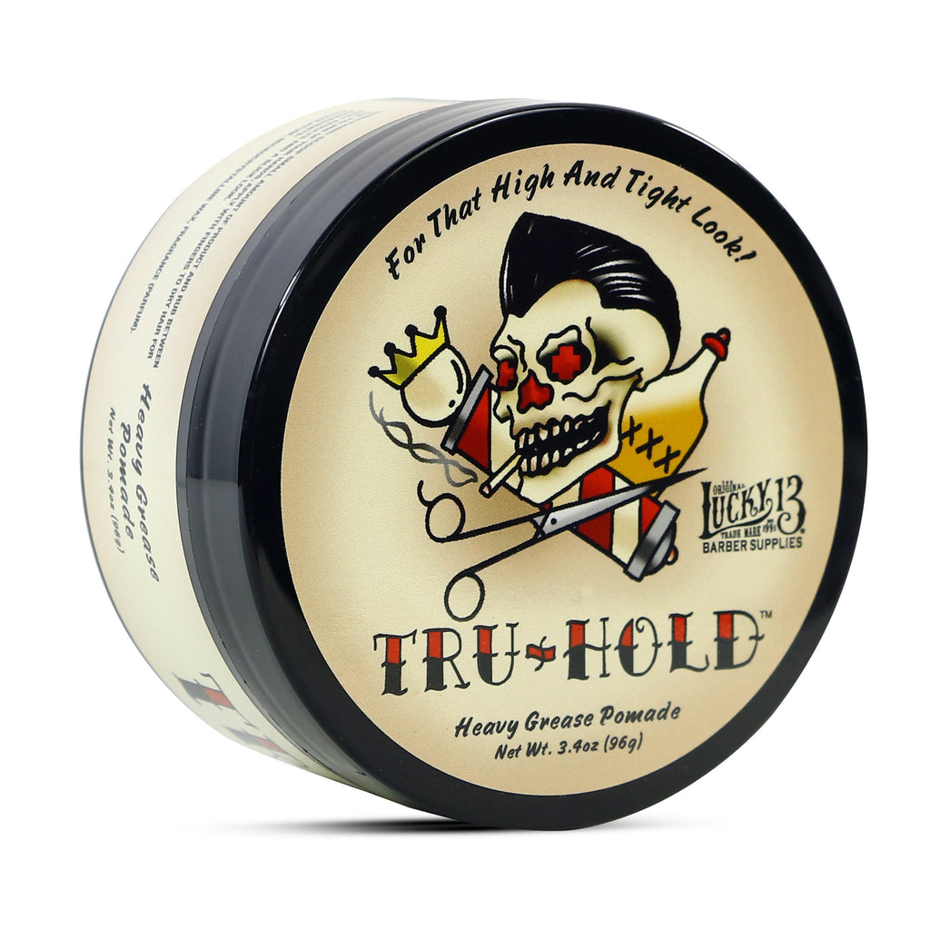 Lucky 13 Tru-Hold Heavy Grease Pomade 3.4oz | Oil Based | Heavy Hold | High Shine